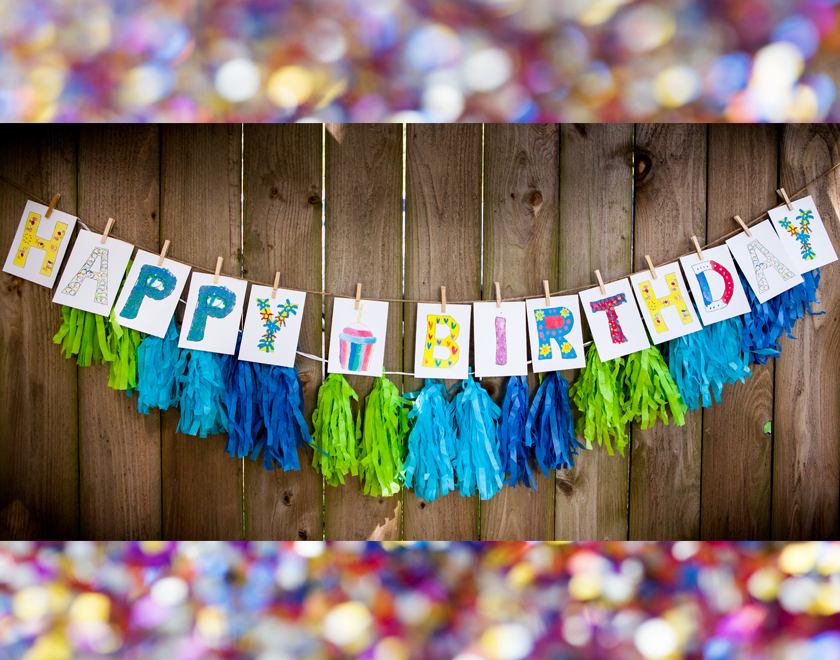 Happy Birthday Banner spotlight